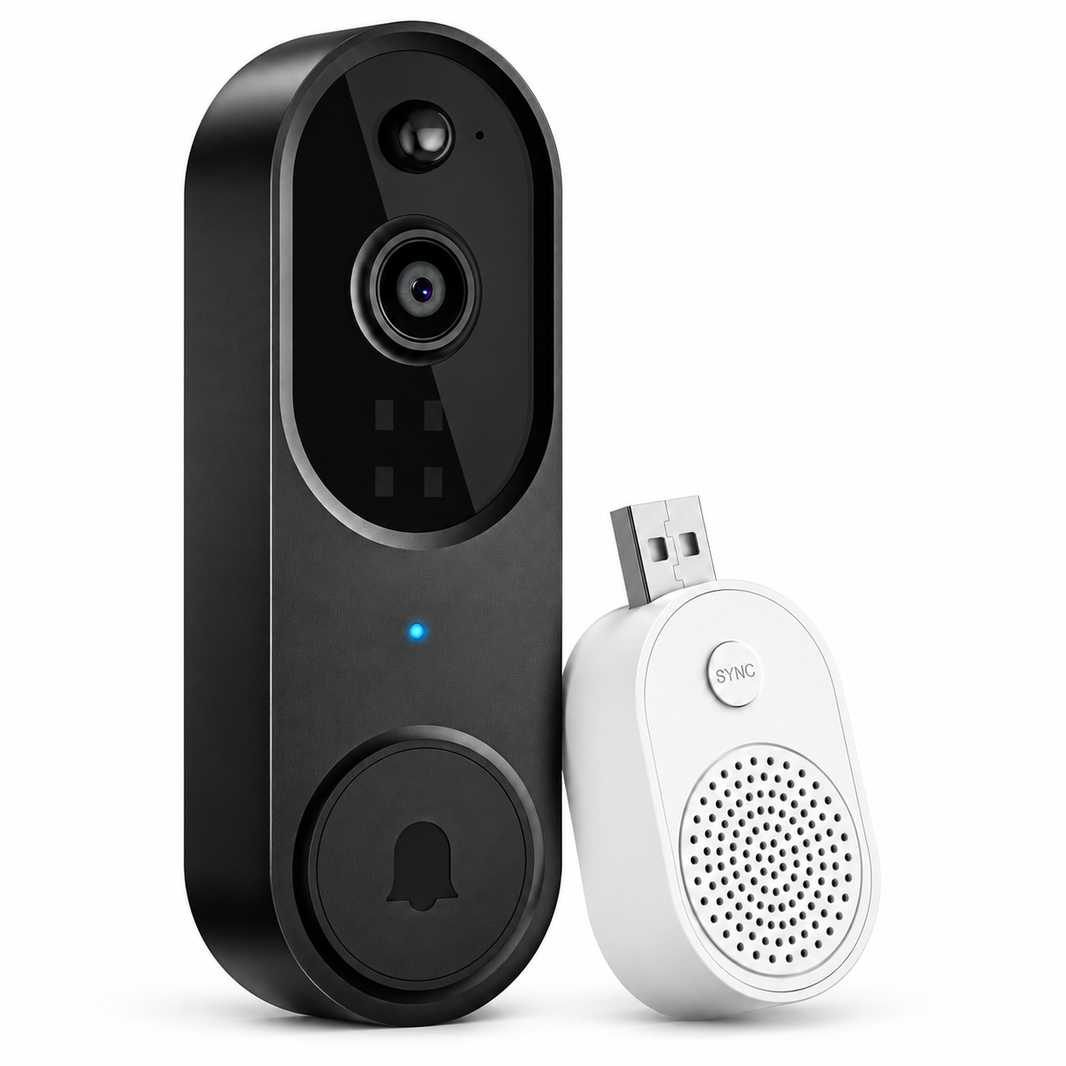 Campainha Inteligente com Câmera Wi-Fi HD, Visão Noturna e Áudio Bidirecional