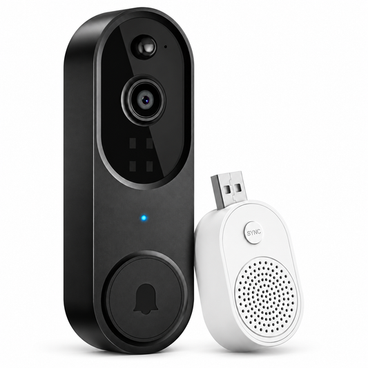 Campainha Inteligente com Câmera Wi-Fi HD, Visão Noturna e Áudio Bidirecional