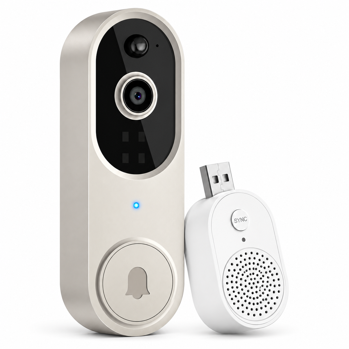 Campainha Inteligente com Câmera Wi-Fi HD, Visão Noturna e Áudio Bidirecional