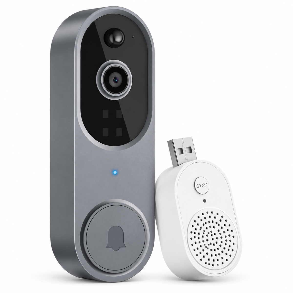 Campainha Inteligente com Câmera Wi-Fi HD, Visão Noturna e Áudio Bidirecional